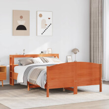 Berkfield Bed Frame without Mattress Wax Brown 120x190 cm Small Double Solid Wood Pine