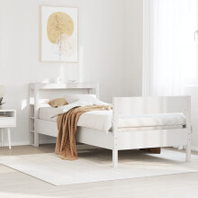 Berkfield Bed Frame without Mattress White 75x190 cm Small Single Solid Wood Pine