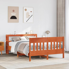 Berkfield Bed Frame without Mattress Wax Brown 150x200 cm King Size Solid Wood Pine