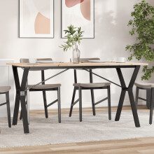 Berkfield Dining Table Y-Frame 160x80x75 cm Solid Wood Pine and Steel