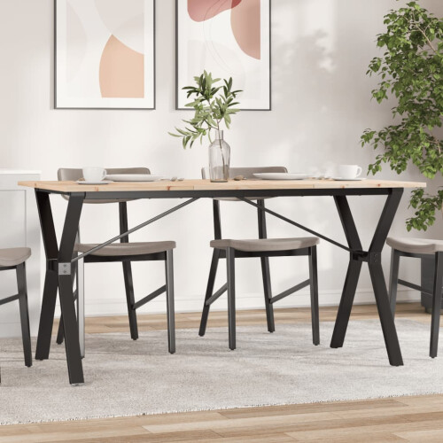 Berkfield Dining Table Y-Frame 160x80x75 cm Solid Wood Pine and Steel