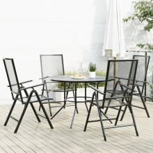 Berkfield Reclining Garden Chair Set 5 pcs Anthracite Powder-coated Steel