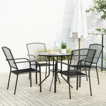 Berkfield Stackable Garden Chair Set 5 pcs Anthracite Powder-coated Steel