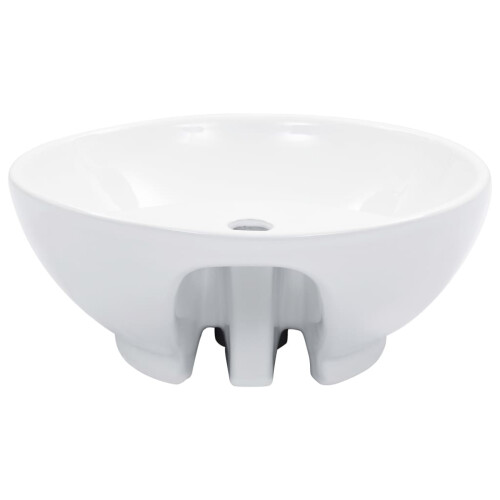 Berkfield Wash Basin with Overflow 46.5x18 cm Ceramic White 2
