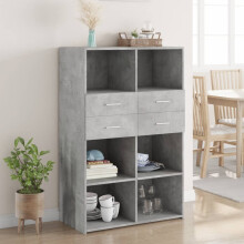 Berkfield Highboard Concrete Grey 80x42.5x124 cm Engineered Wood