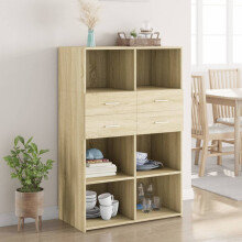 Berkfield Highboard Sonoma Oak 80x42.5x124 cm Engineered Wood
