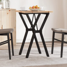 Berkfield Dining Table Y-Frame 50x50x75.5 cm Solid Wood Pine and Steel