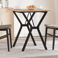 Berkfield Dining Table Y-Frame 70x70x75.5 cm Solid Wood Pine and Steel