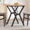 Berkfield Dining Table Y-Frame 70x70x75.5 cm Solid Wood Pine and Steel 1