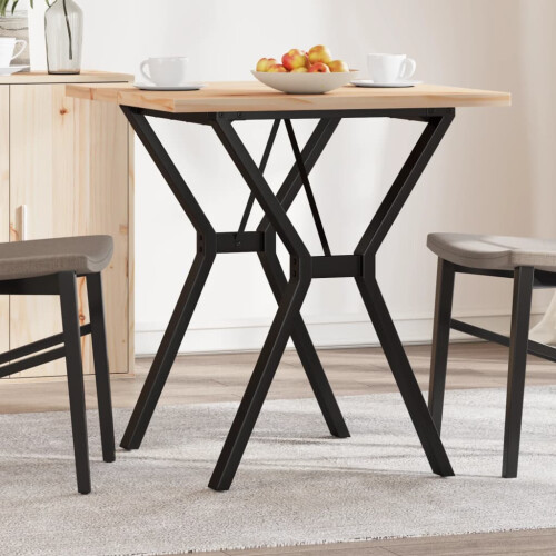 Berkfield Dining Table Y-Frame 70x70x75.5 cm Solid Wood Pine and Steel