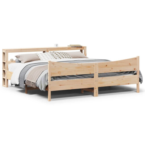Berkfield Bed Frame with Headboard 180x200 cm Super King Solid Wood Pine