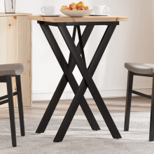 Berkfield Dining Table X-Frame 50x50x75.5 cm Solid Wood Pine and Steel