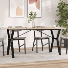 Berkfield Dining Table Y-Frame 160x80x75.5 cm Solid Wood Pine and Steel