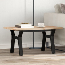 Berkfield Coffee Table Y-Frame 80x50x40.5 cm Solid Wood Pine and Steel