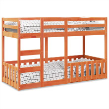 Berkfield Bunk Bed Wax Brown 75x190 cm Solid Wood Pine