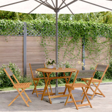 Berkfield 5 Piece Garden Dining Set Grey Polypropylene and Solid Wood