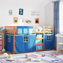 Berkfield Bunk Bed without Mattress Blue 90x190 cm Single Solid Wood Pine