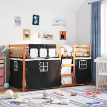 Berkfield Bunk Bed without Mattress White&Black 80x200 cm Solid Wood Pine