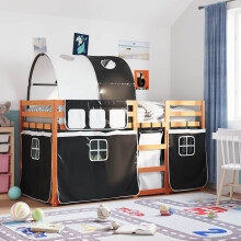 Berkfield Bunk Bed without Mattress White&Black 80x200 cm Solid Wood Pine