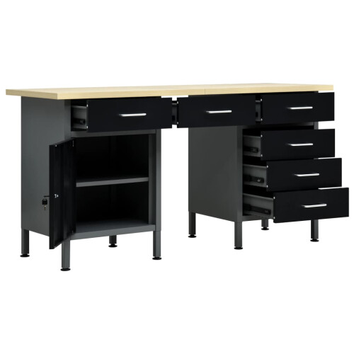 Berkfield Workbench Black 160x60x85 cm Steel 1