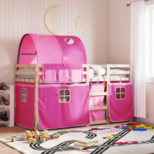 Berkfield Bunk Bed without Mattress Pink 90x190 cm Single Solid Wood Pine