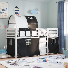 Berkfield Bunk Bed without Mattress White&Black 80x200 cm Solid Wood Pine