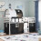 Berkfield Bunk Bed without Mattress White&Black 80x200 cm Solid Wood Pine 1