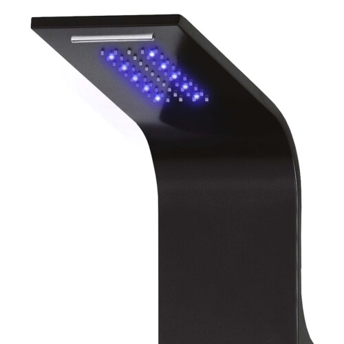 Berkfield Shower Panel Unit Aluminium 20x44x130 cm Black 2