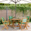 Berkfield 5 Piece Garden Dining Set Leaf Pattern Fabric and Solid Wood 1