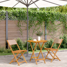 Berkfield 3 Piece Bistro Set Taupe Fabric and Solid Wood