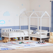 Berkfield Day Bed and Bench Set with Roof without Mattress White 80x200 cm