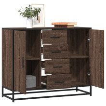 Berkfield Sideboard Brown Oak 92x35x76 cm Engineered Wood