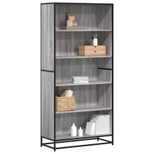 Berkfield Bookcase Grey Sonoma 80.5x35x170.5 cm Engineered Wood