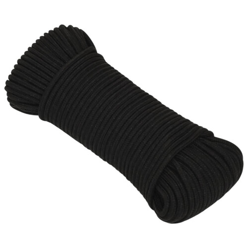 Berkfield Work Rope Black 3 mm 500 m Polyester 1