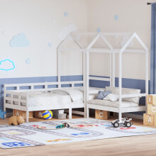 Berkfield Day Bed and Bench Set with Roof without Mattress White 80x200 cm