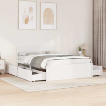 Berkfield Bed Frame without Mattress White 120x190 cm Small Double Solid Wood Pine