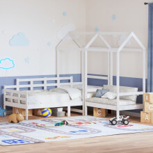 Berkfield Day Bed and Bench Set with Roof without Mattress White 80x200 cm
