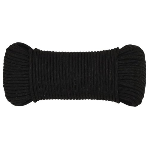 Berkfield Work Rope Black 4 mm 50 m Polyester 2