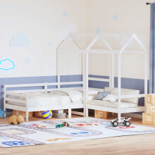 Berkfield Day Bed and Bench Set with Roof without Mattress White 80x200 cm