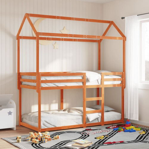 Berkfield Bunk Bed without Mattress Wax Brown 90x190 cm Single Solid Wood Pine