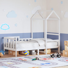 Berkfield Day Bed with Roof without Mattress White 80x200 cm Solid Wood