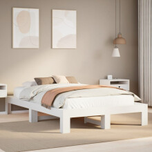Berkfield Bed Frame without Mattress White 120x190 cm Small Double Solid Wood Pine
