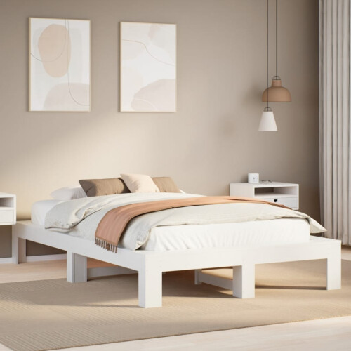 Berkfield Bed Frame without Mattress White 120x190 cm Small Double Solid Wood Pine