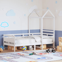 Berkfield Day Bed with Roof without Mattress White 80x200 cm Solid Wood