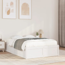 Berkfield Bed Frame without Mattress White 135x190 cm Double Solid Wood Pine