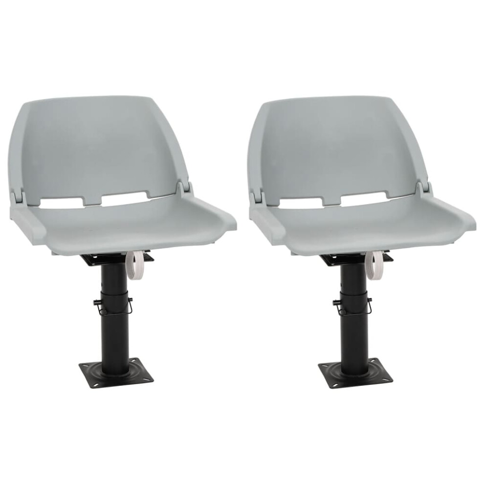 Berkfield Boat Seats 2 Pcs With Pedestal Height Adjustable 360 Rotatable 1009777553428