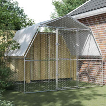 Berkfield Chicken Cage with Roof and Door Silver Galvanised Steel