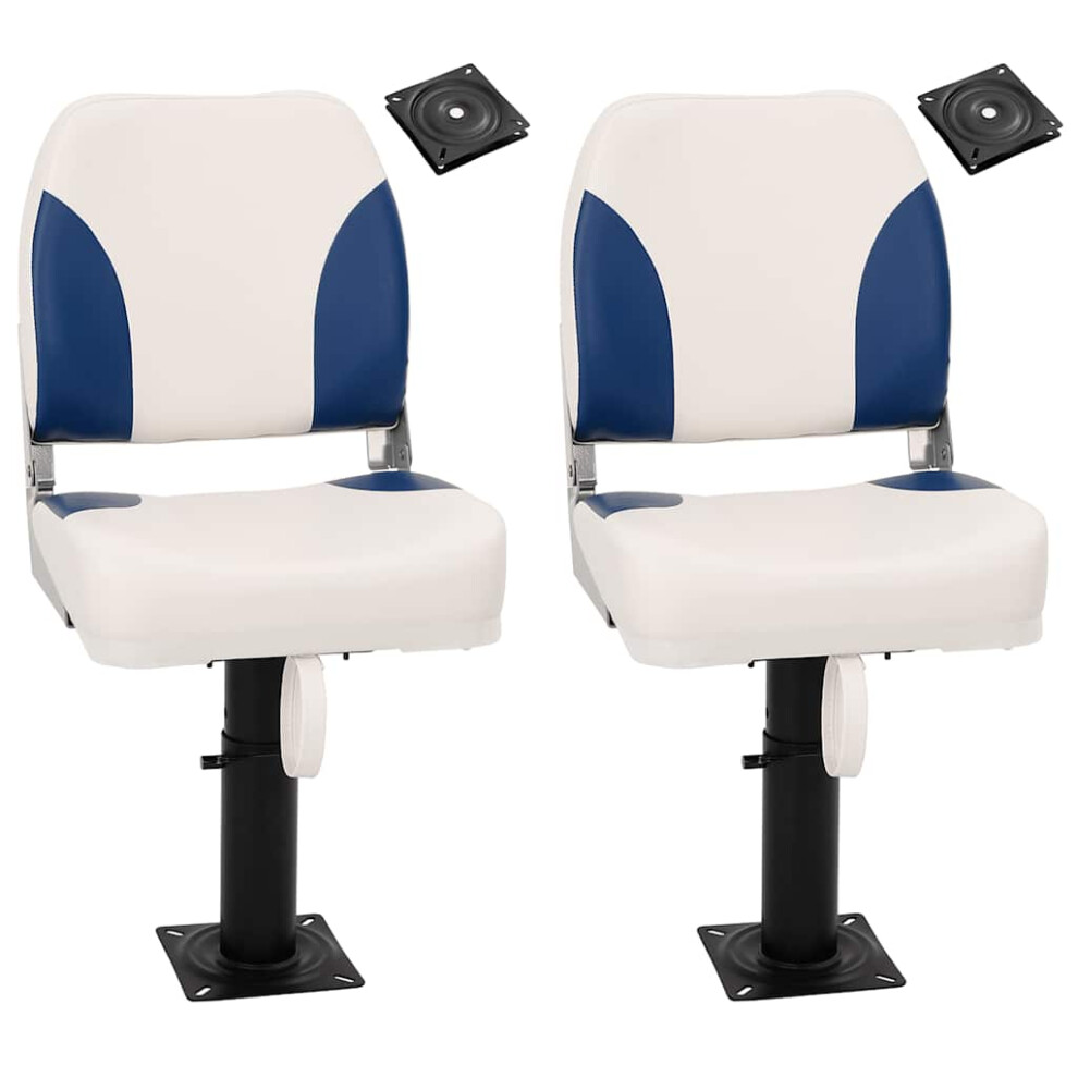 Berkfield Boat Seats 2 Pcs With Pedestal Height Adjustable 360 Rotatable 6221672102524