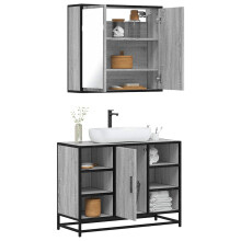 Berkfield 2 Piece Bathroom Furniture Set Grey Sonoma Engineered Wood