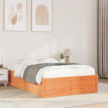 Berkfield Bed Frame without Mattress Wax Brown 120x200 cm Solid Wood Pine